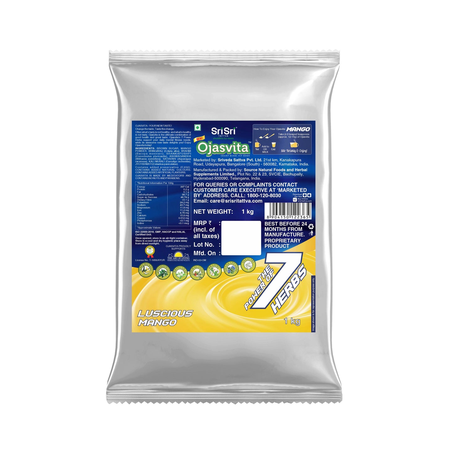 Ojasvita Mango Refill Pack, 1Kg